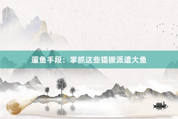 遛鱼手段：掌抓这些猖獗派遣大鱼