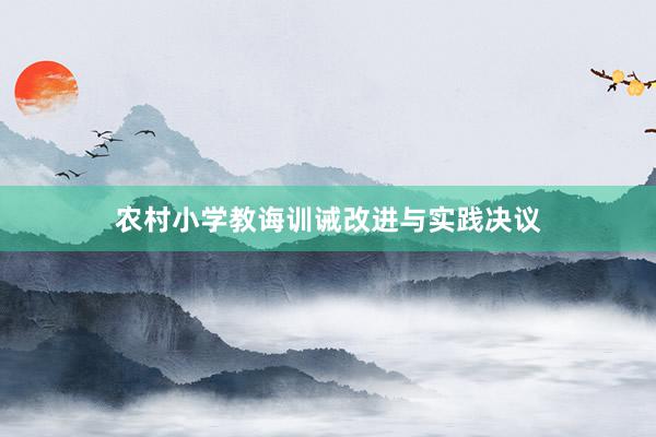 农村小学教诲训诫改进与实践决议